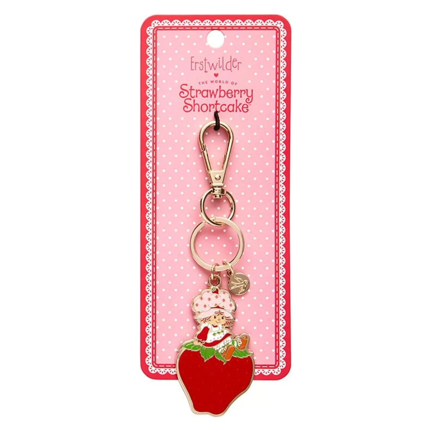 Sitting On A Strawberry Enamel Key Ring*Erstwilder Clearance