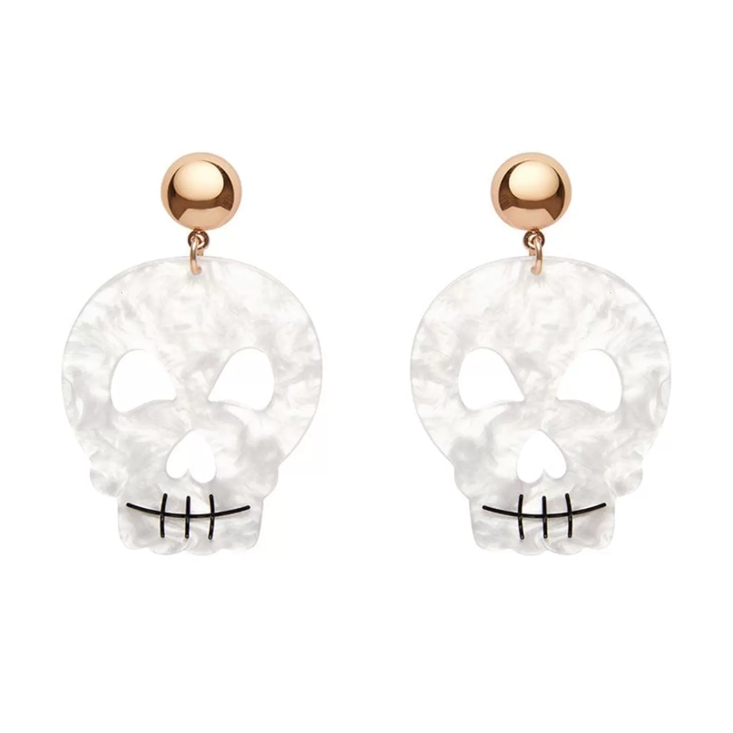 Skull Ripple Statement Earrings - White*Erstwilder Sale