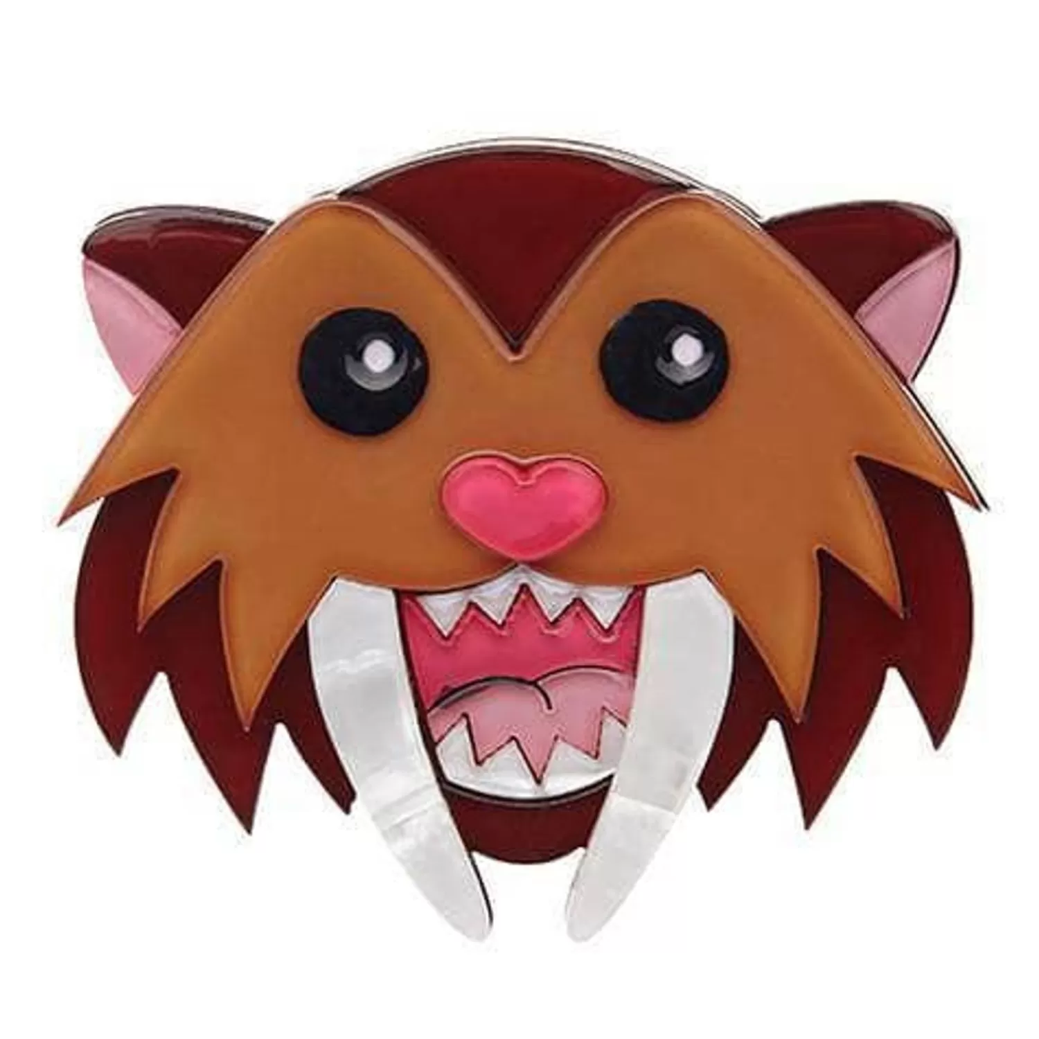 Smilodon Smiles Sabre Tooth Tiger Brooch*Erstwilder Cheap