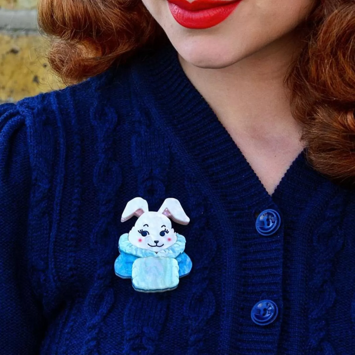 Snuggly Buffy Bunny Brooch*Erstwilder Best