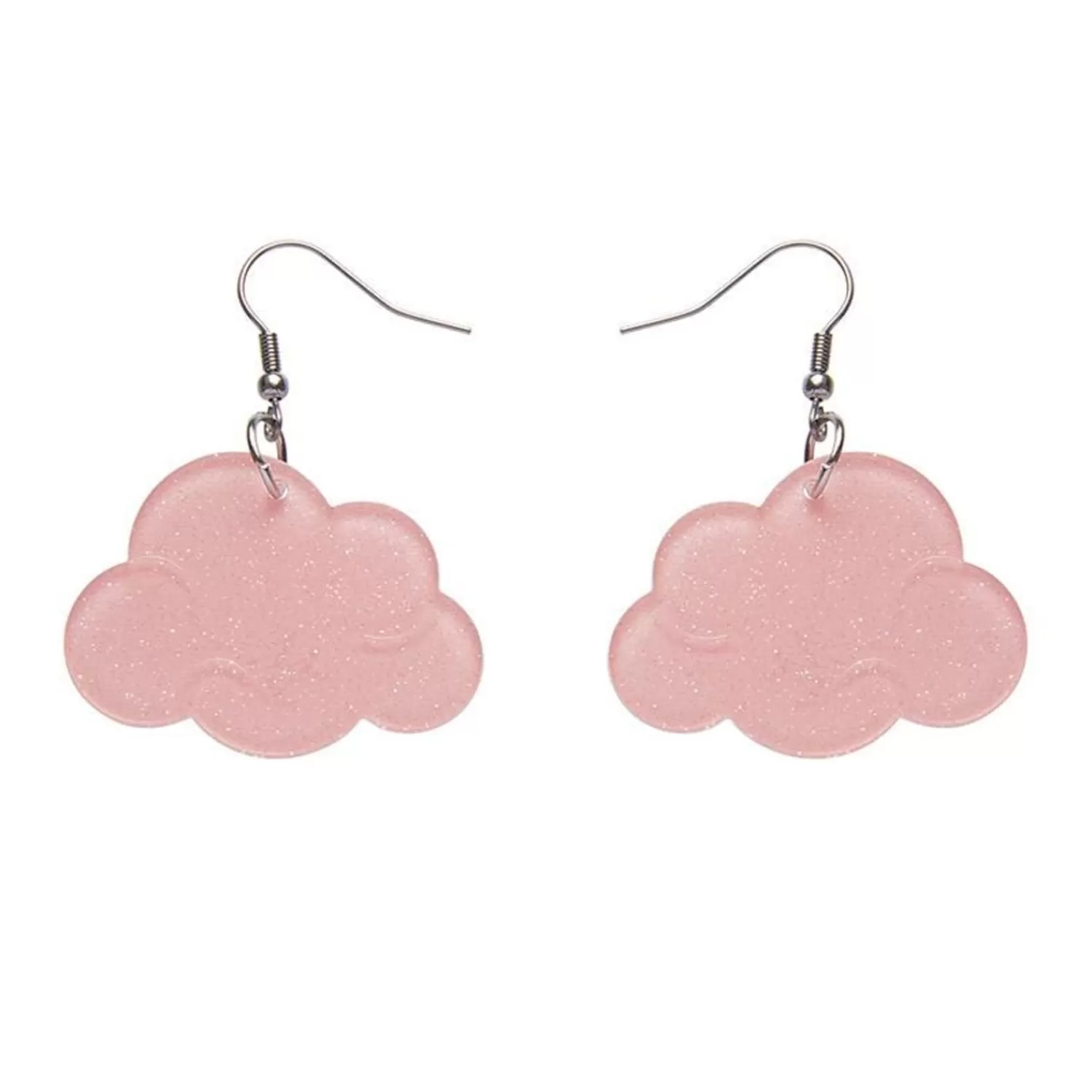 Solid Cloud Glitter Resin Drop Earrings - Pink*Erstwilder Best