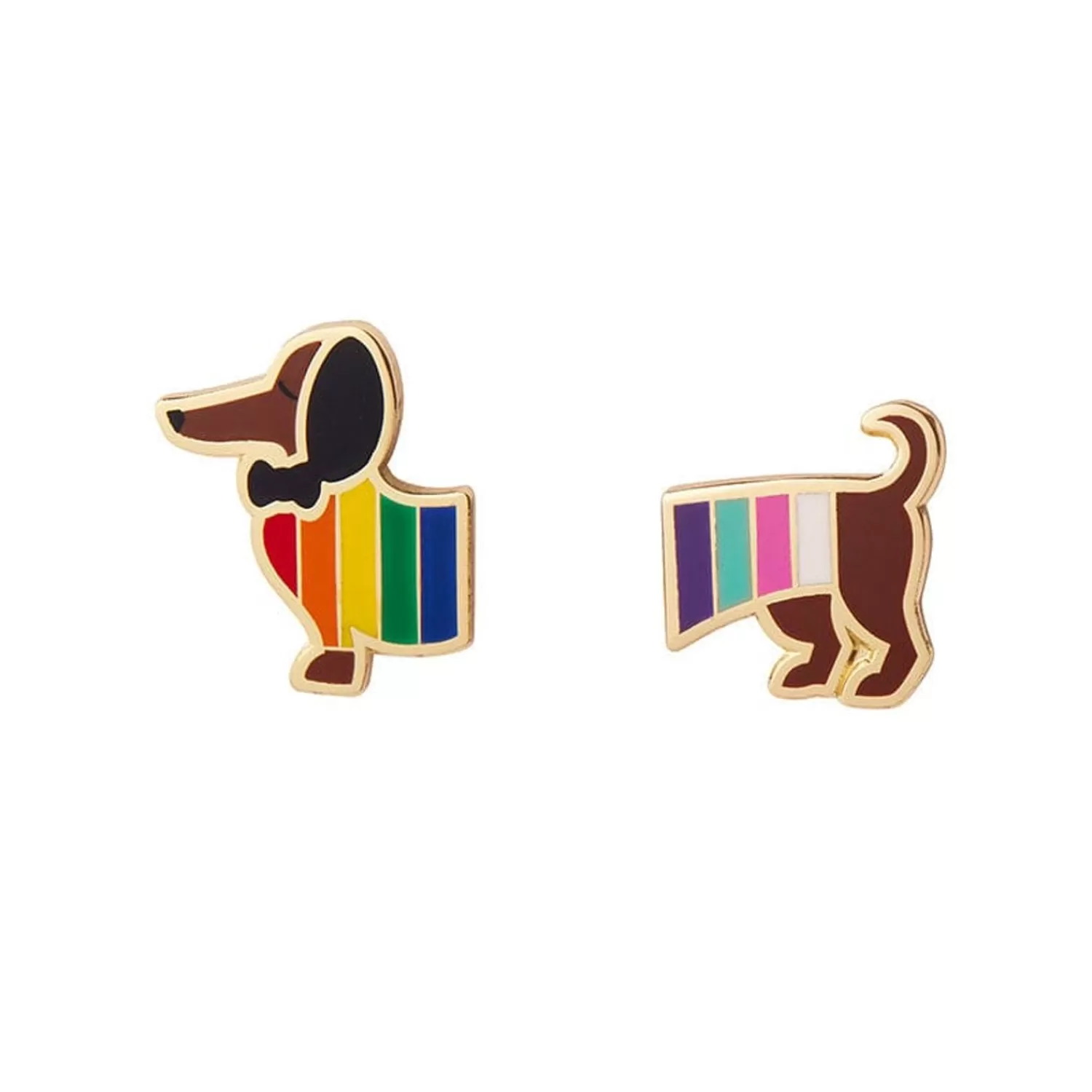 Spiffy The Supportive Dog Enamel Earrings*Erstwilder New