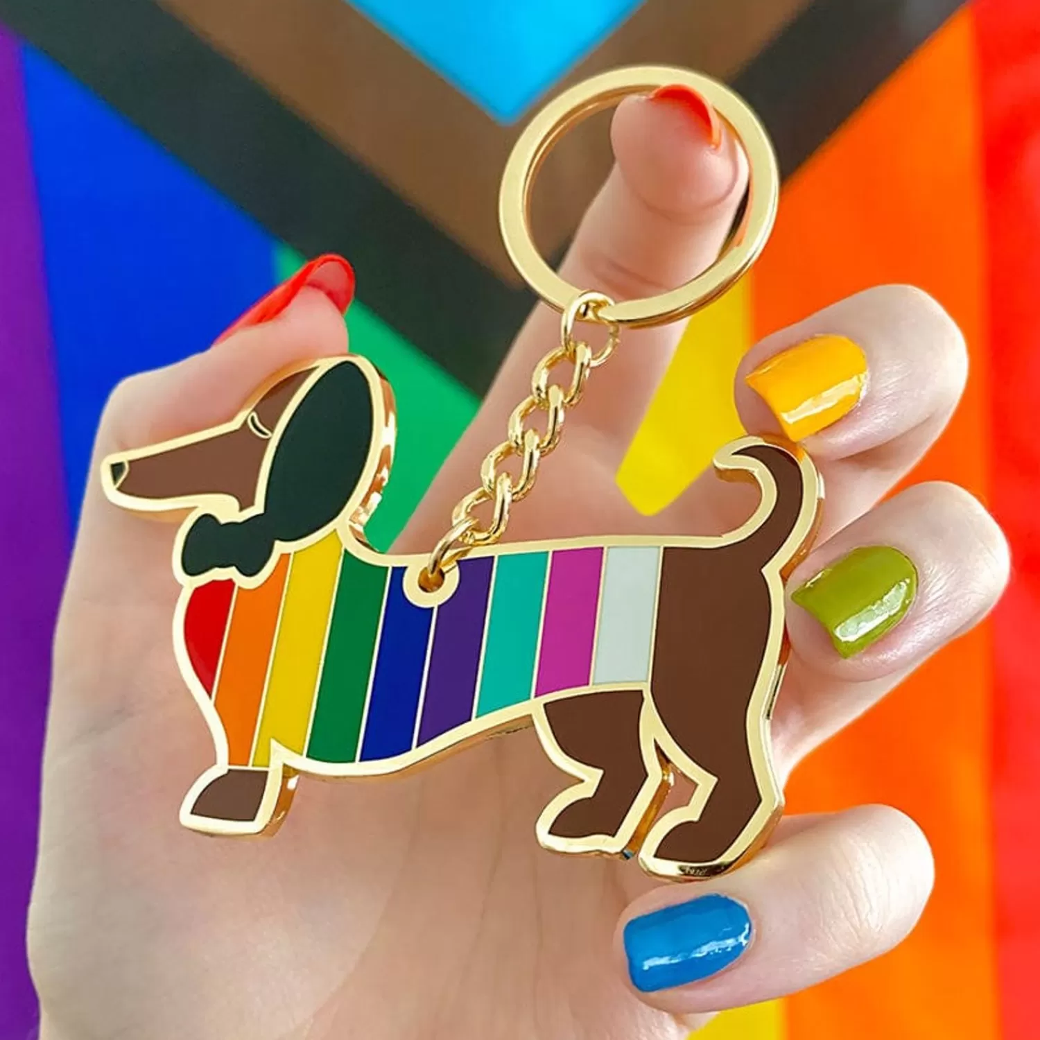 Spiffy The Supportive Dog Enamel Key Ring*Erstwilder Flash Sale