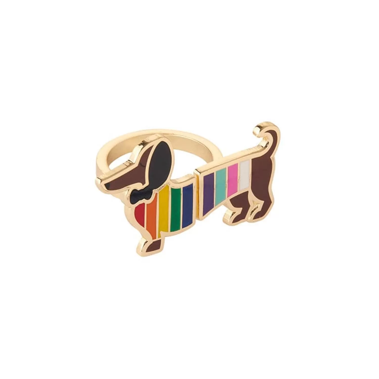 Spiffy The Supportive Dog Enamel Ring*Erstwilder Outlet