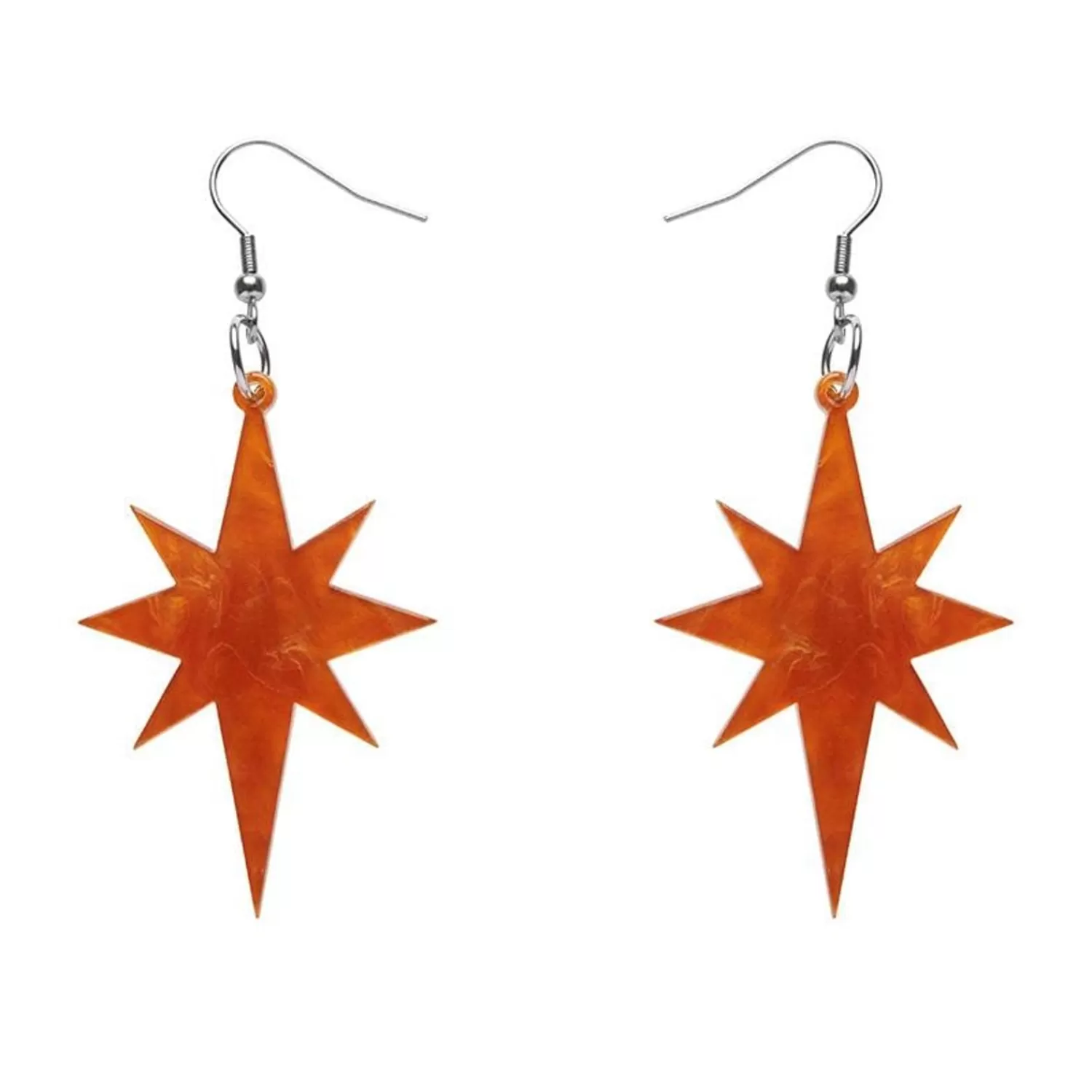 Starburst Ripple Resin Drop Earrings - Orange*Erstwilder Hot