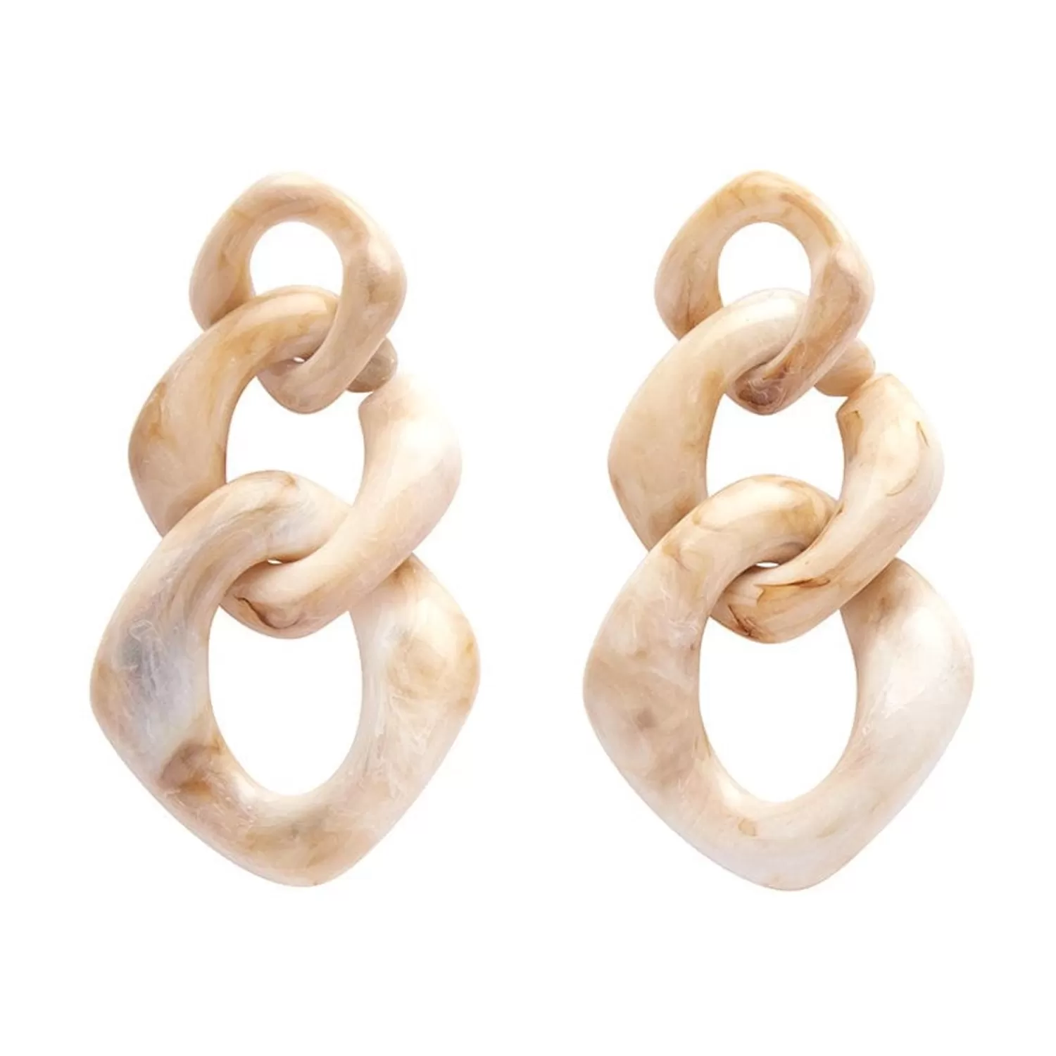 Statement Marble Chain Earrings - Cream*Erstwilder New