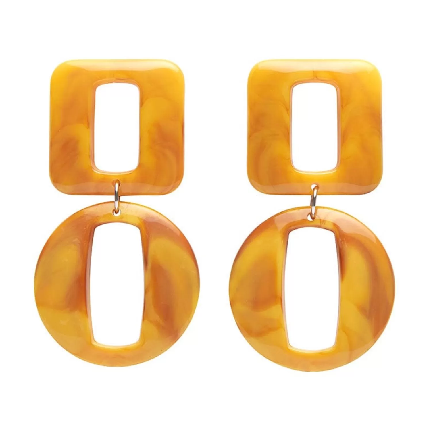 Statement Marble Chunky Drop Earrings - Mustard*Erstwilder Shop