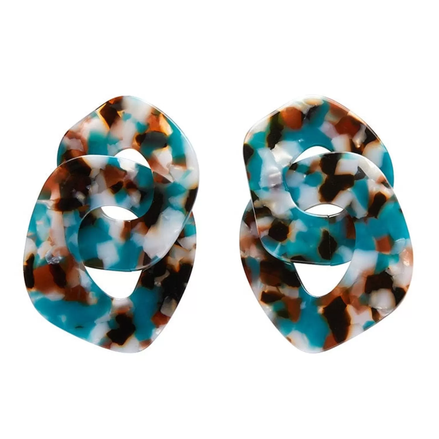 Statement Tort Chunky Chain Earrings - Blue*Erstwilder Fashion