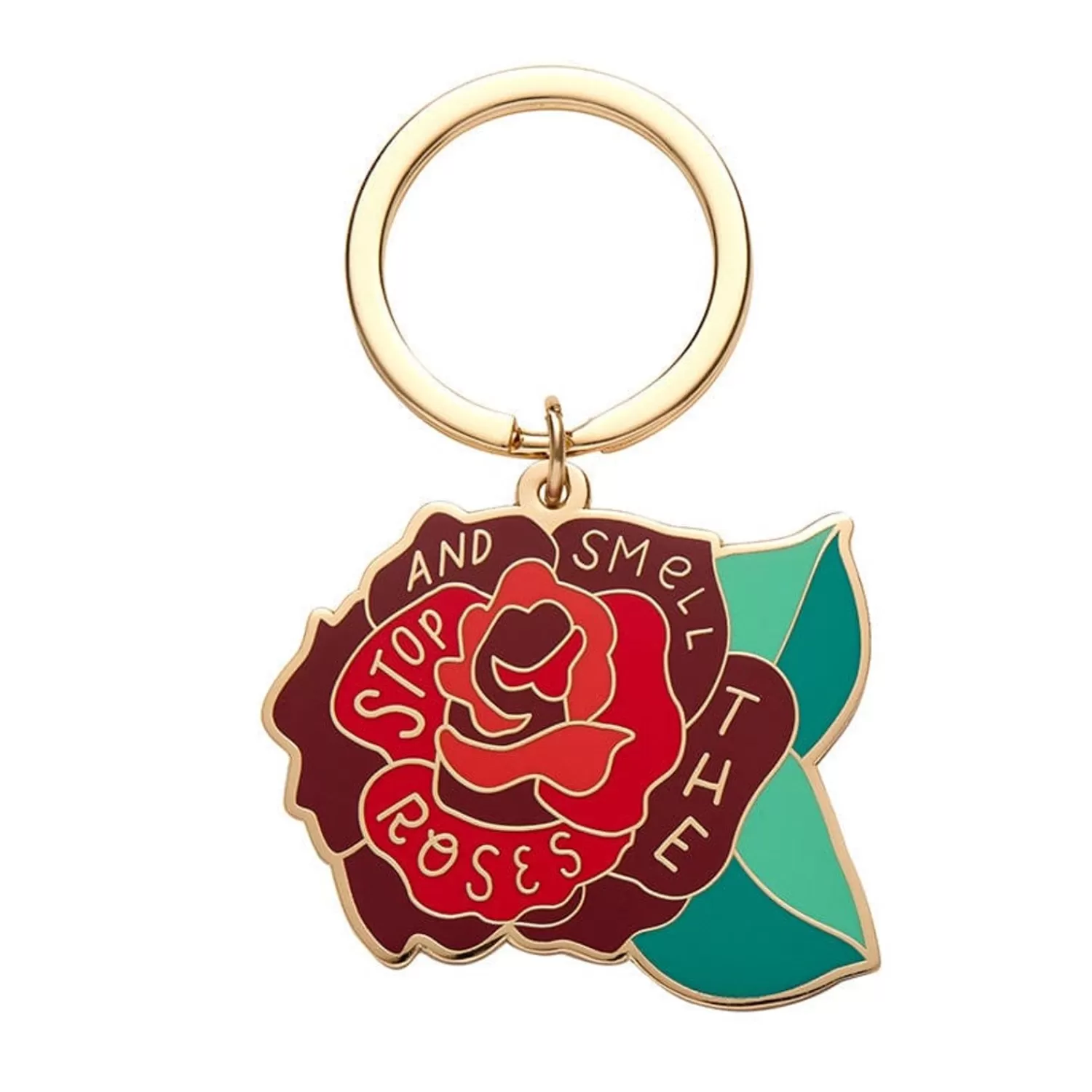 Stop And Smell The Roses Enamel Key Charm*Erstwilder Sale