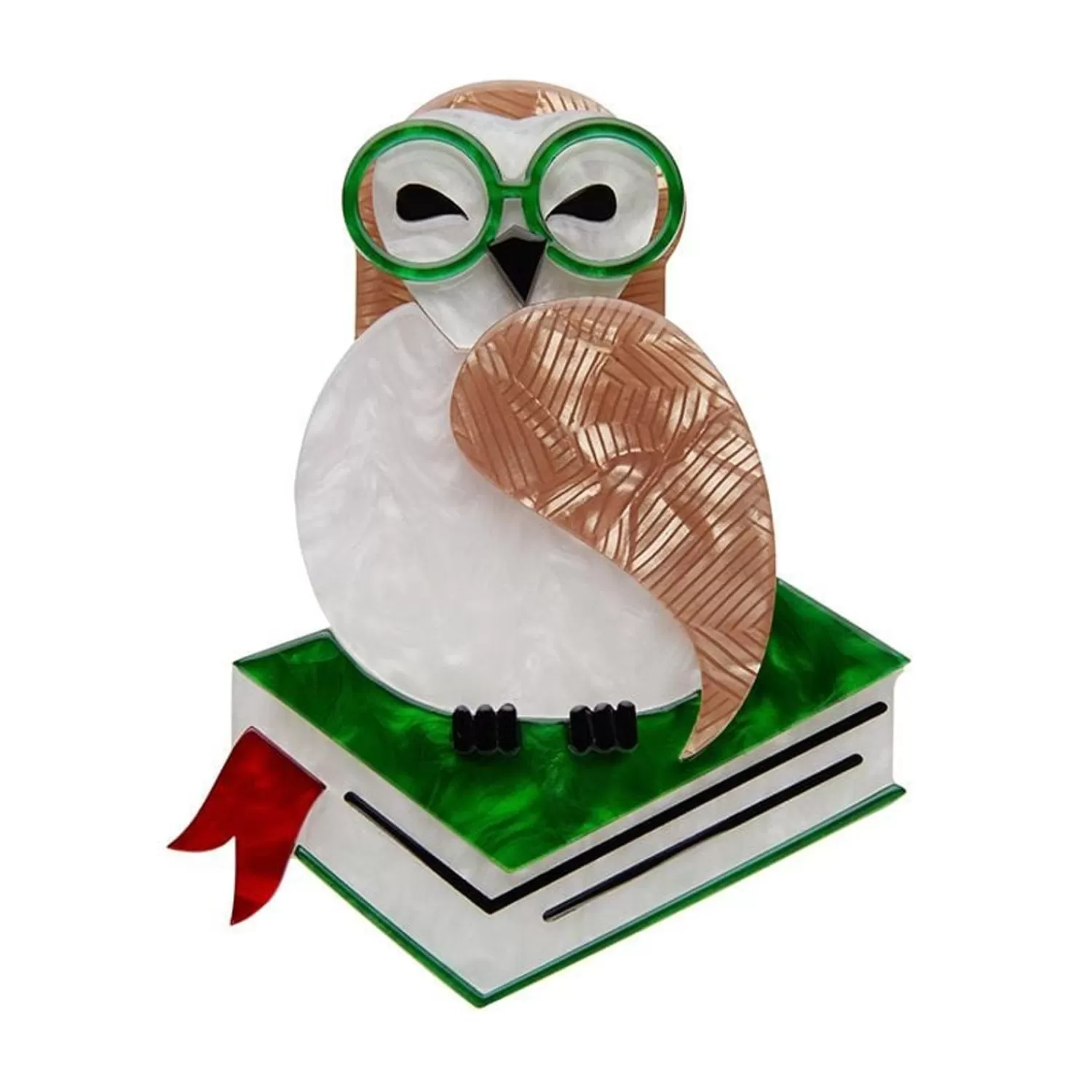 Studious Snow Owl Brooch*Erstwilder Cheap