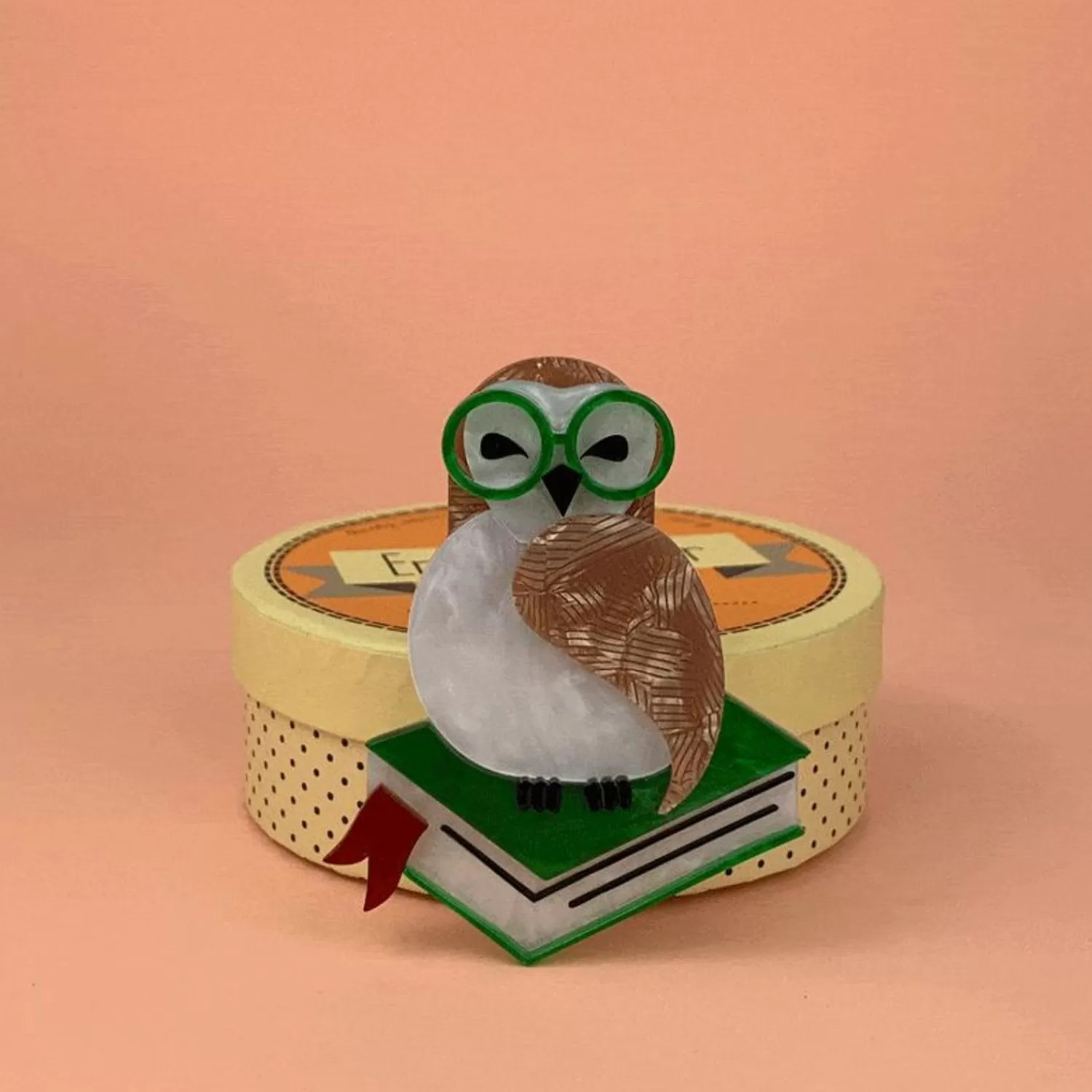 Studious Snow Owl Brooch*Erstwilder Cheap