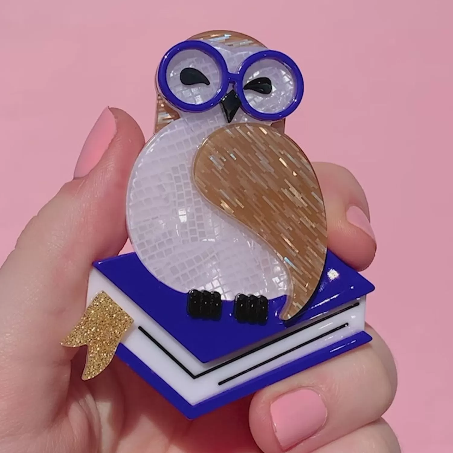 Studious Snow Owl Brooch*Erstwilder Best Sale