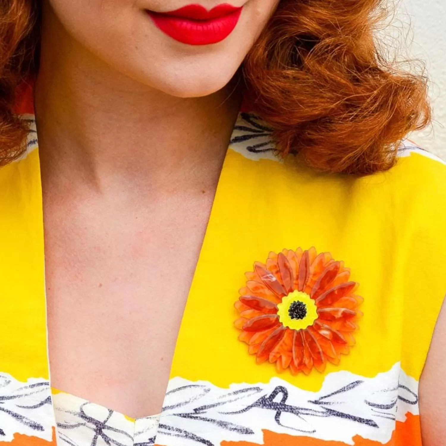 Sunshine Of Life Gerbera Brooch*Erstwilder Store