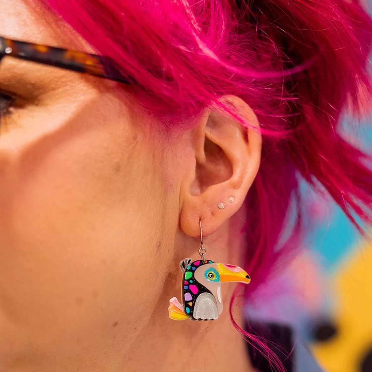 Tara The Toucan Drop Earrings*Erstwilder New