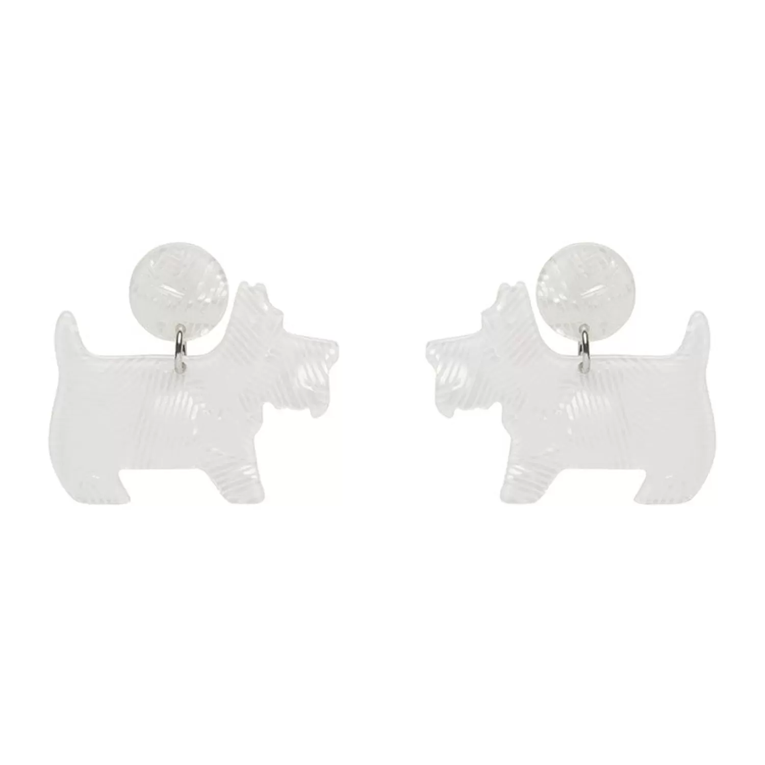 Terrier Textured Resin Drop Earrings - White*Erstwilder Flash Sale