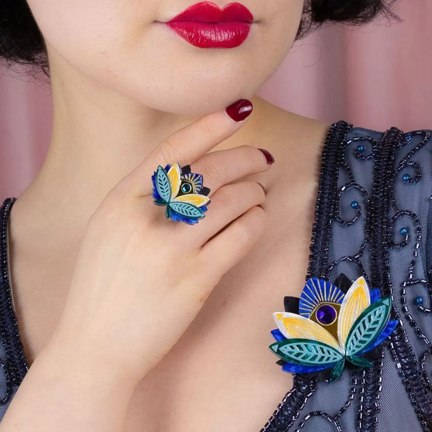 The Blue Lotus Brooch*Erstwilder Fashion