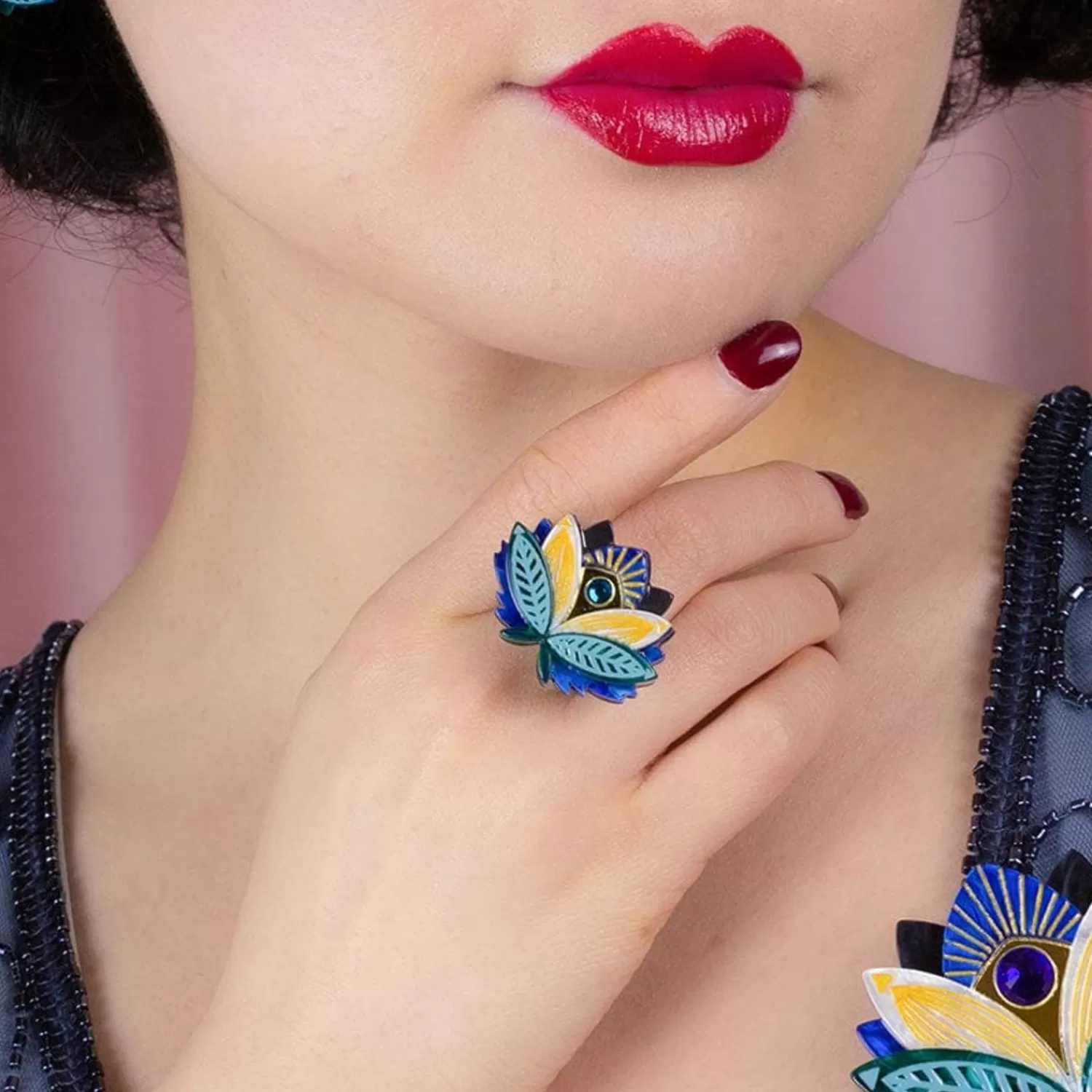 The Blue Lotus Ring*Erstwilder Fashion