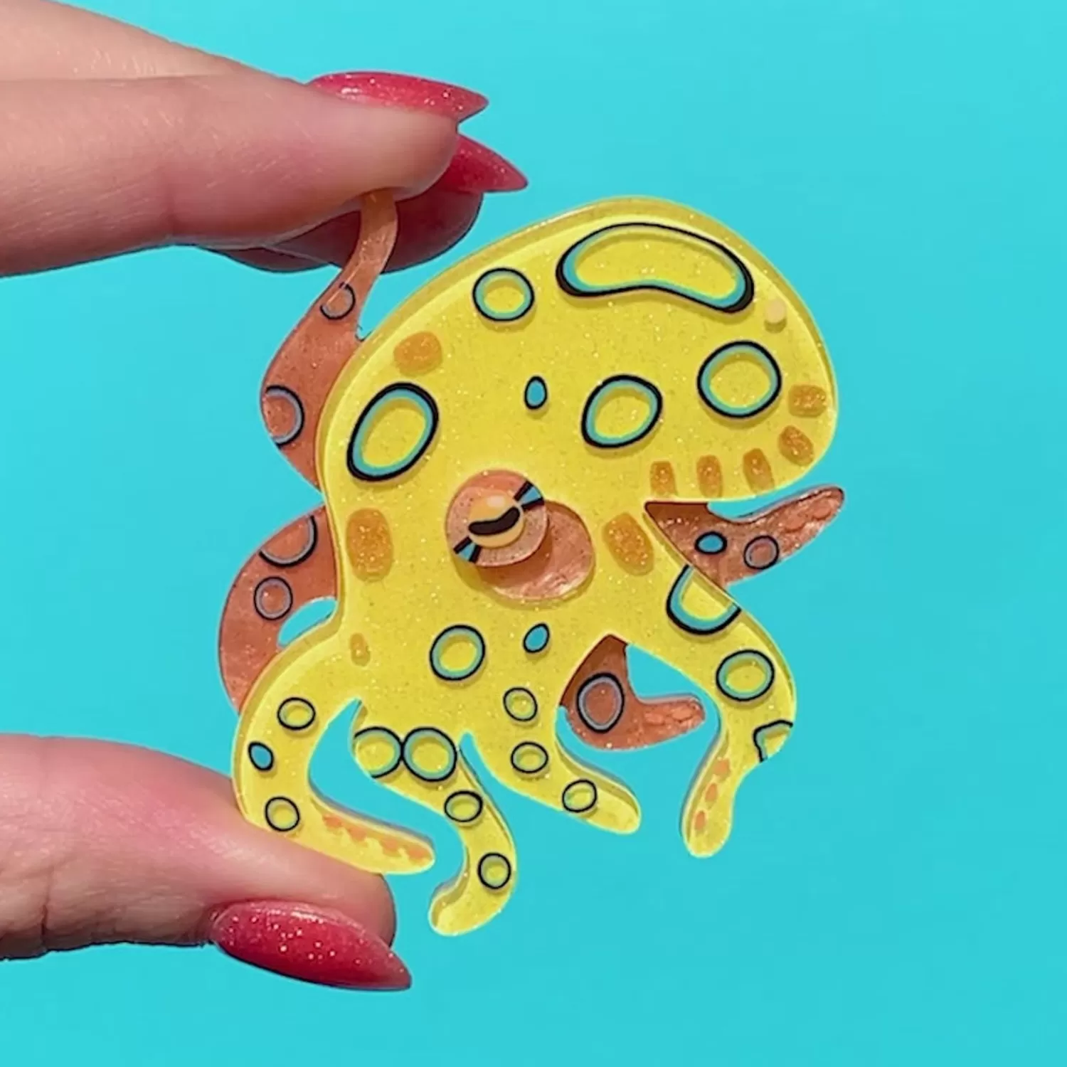 The Busy Blue-Ringed Octopus Brooch*Erstwilder Flash Sale