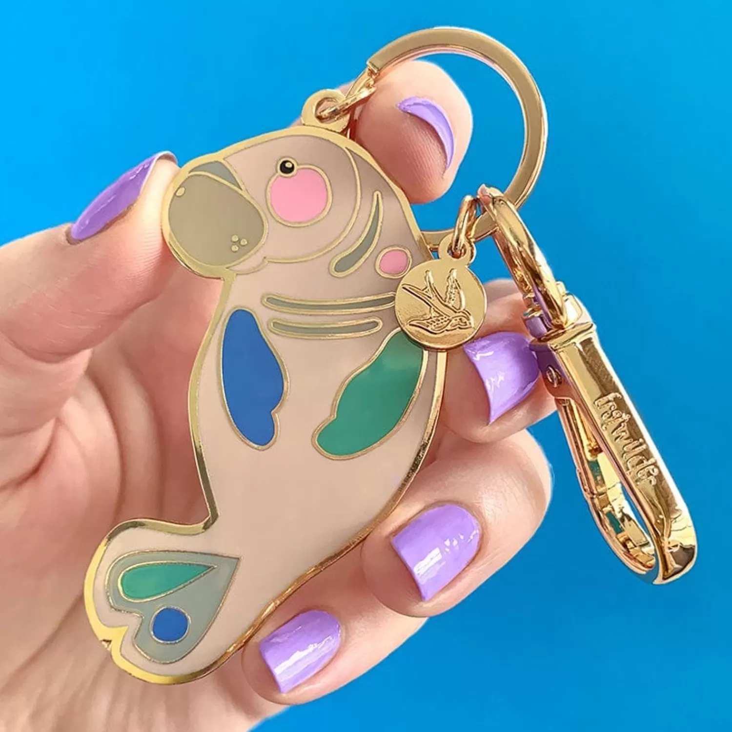 The Dutiful Dugong Enamel Key Ring*Erstwilder Outlet