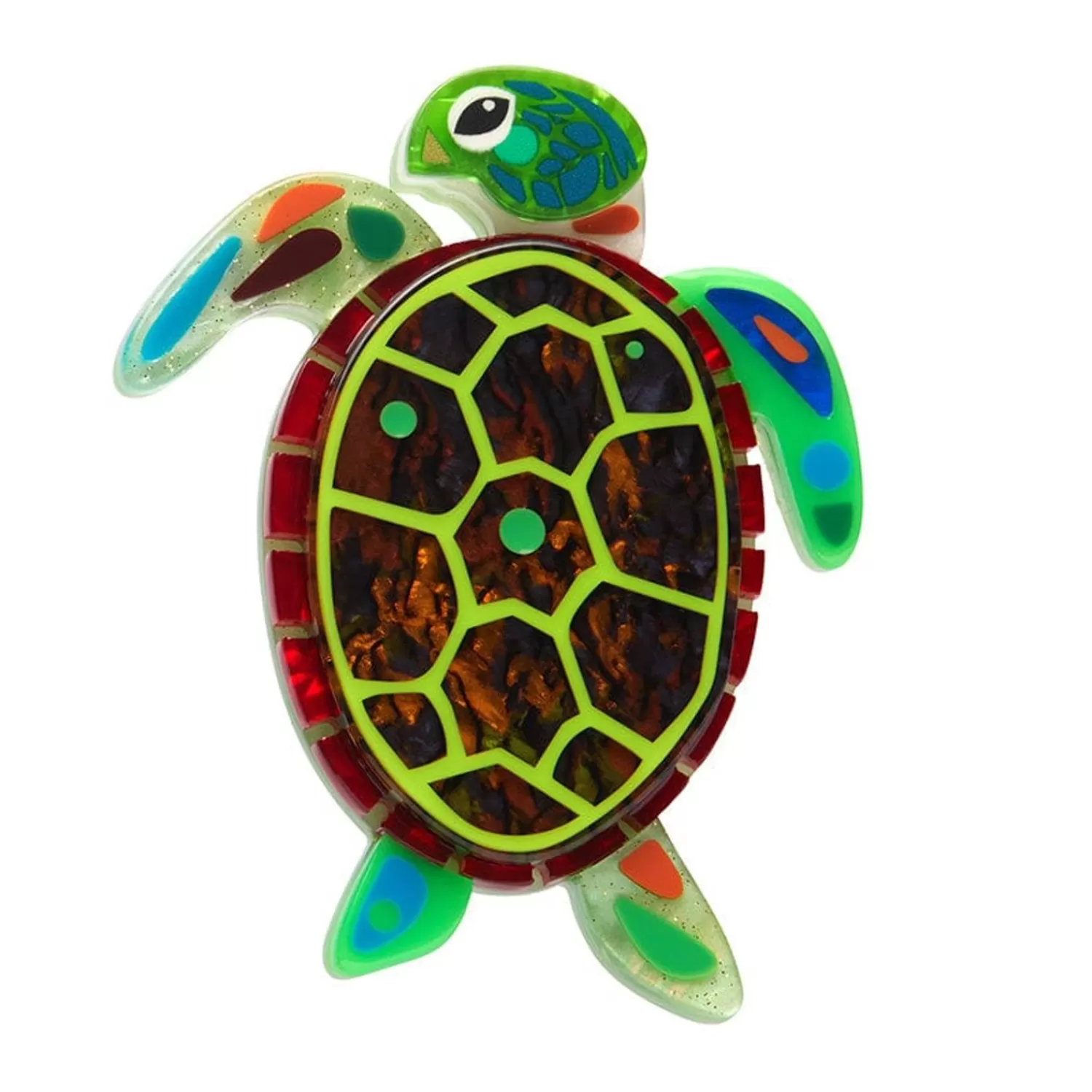 The Graceful Green Sea Turtle Brooch*Erstwilder Discount