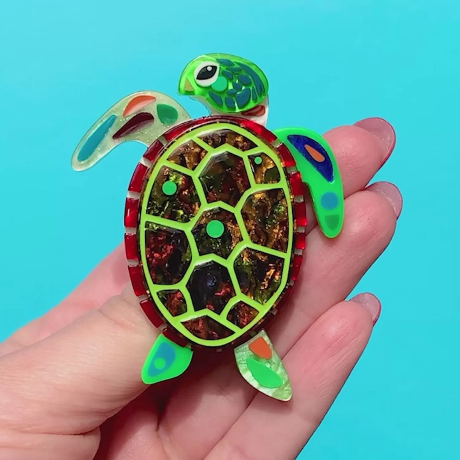 The Graceful Green Sea Turtle Brooch*Erstwilder Discount