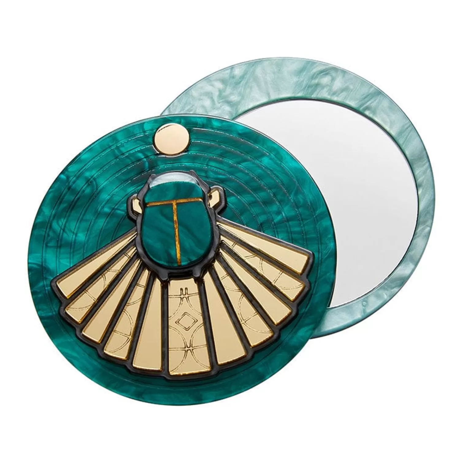 The Heart Of Egypt Scarab Mirror Compact*Erstwilder Fashion