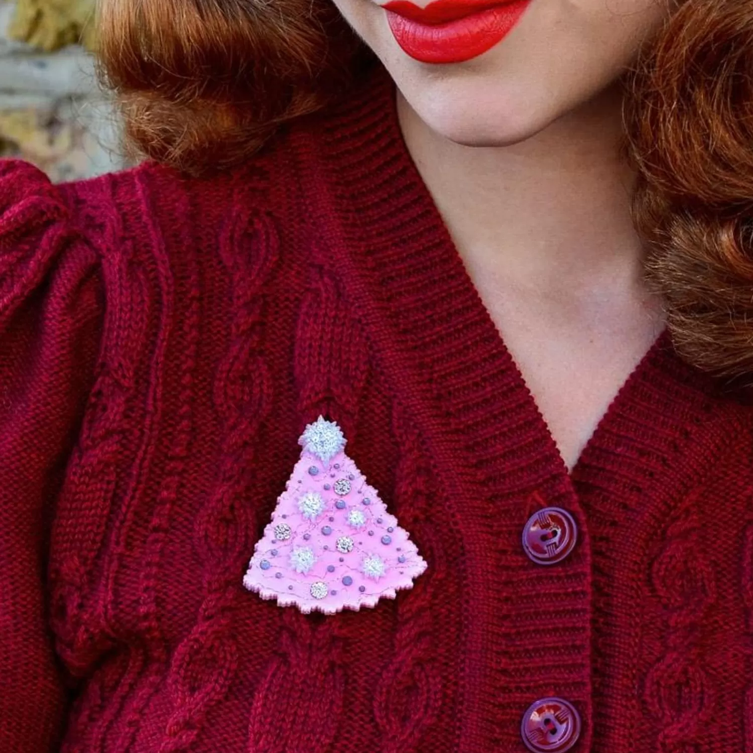 The Night Before Pink-Mas Brooch*Erstwilder Hot