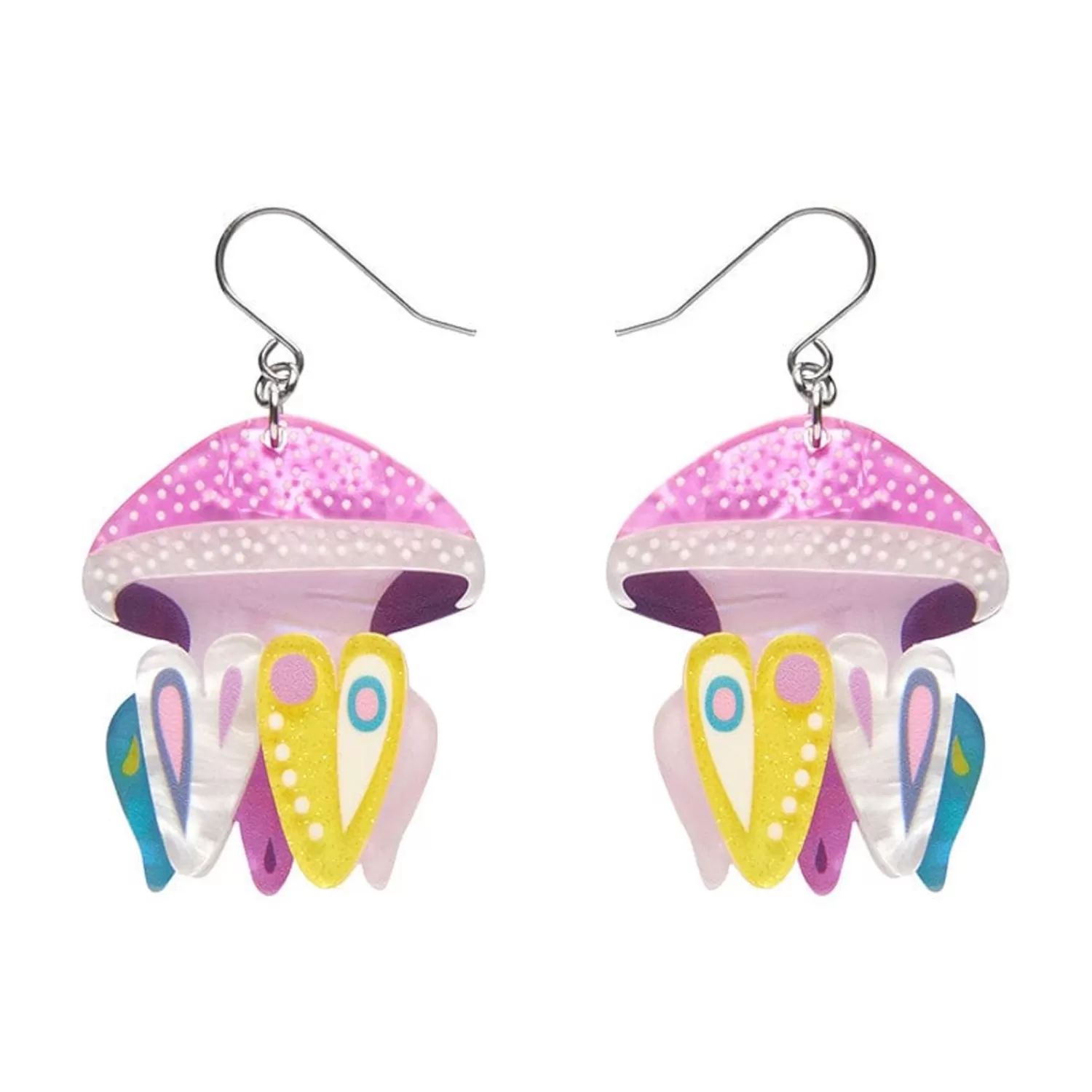 The Whimsical White Spotted Jellyfish Drop Earrings*Erstwilder Fashion