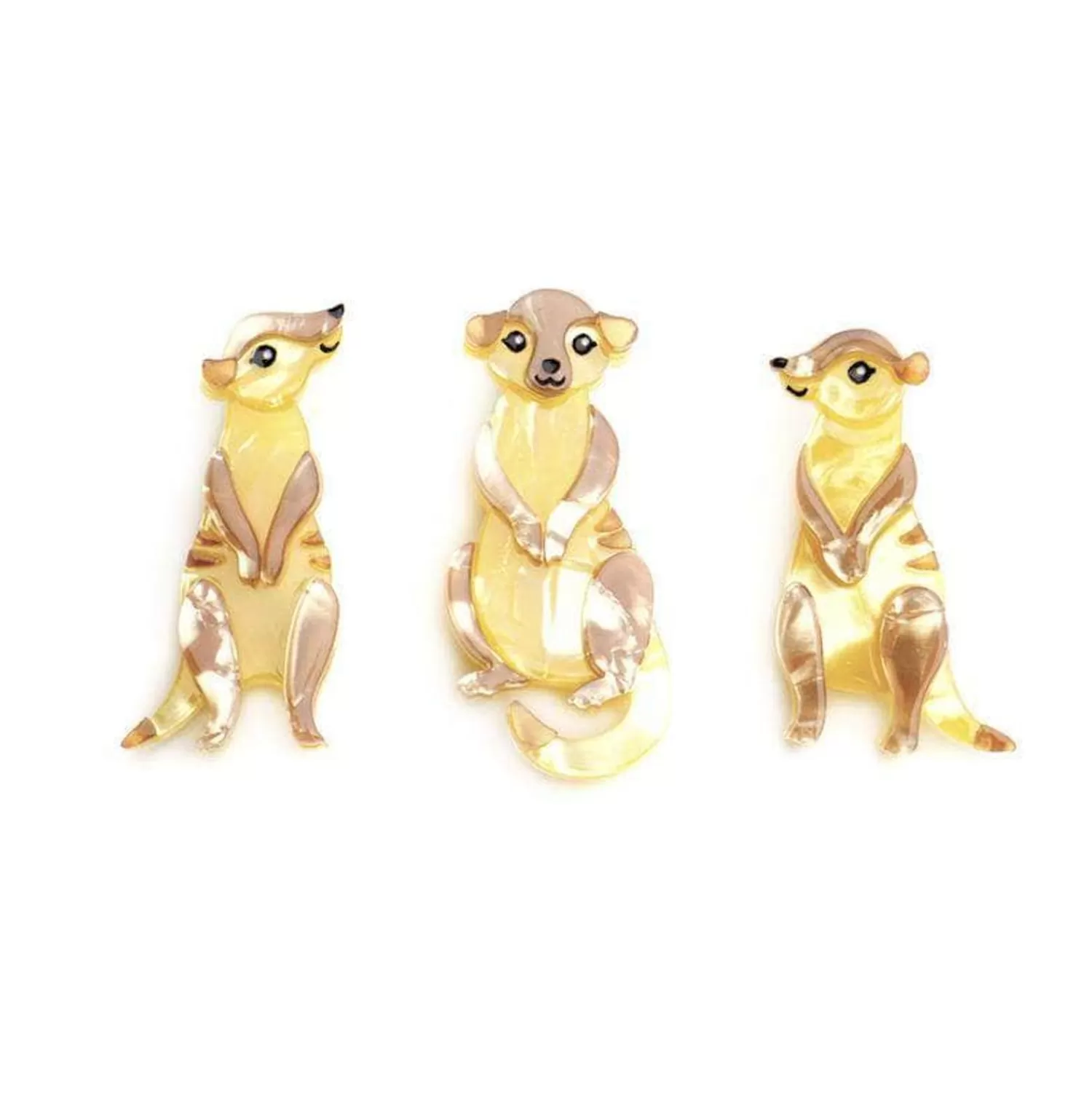 Three'S A Manner Meerkat Brooch Set*Erstwilder Hot