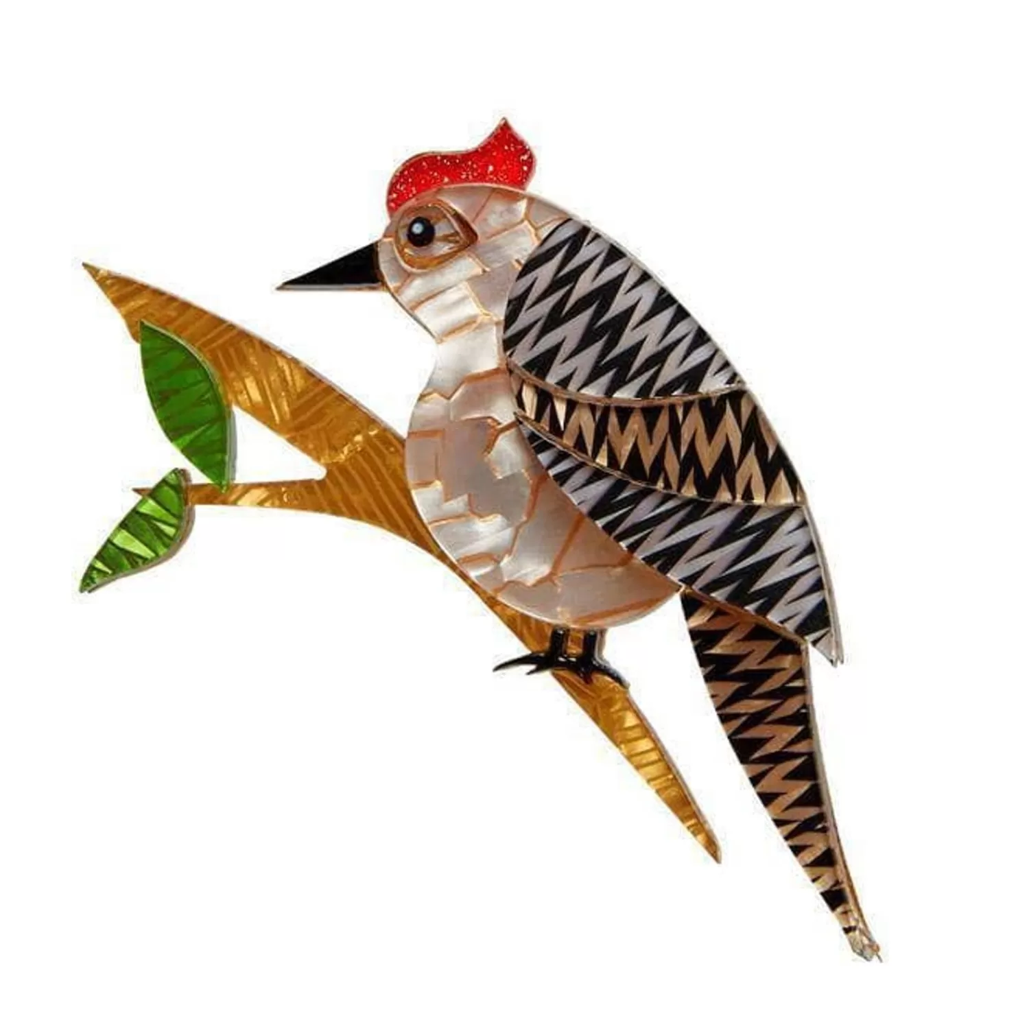 Tori Tree Drummer Bird Brooch*Erstwilder Shop