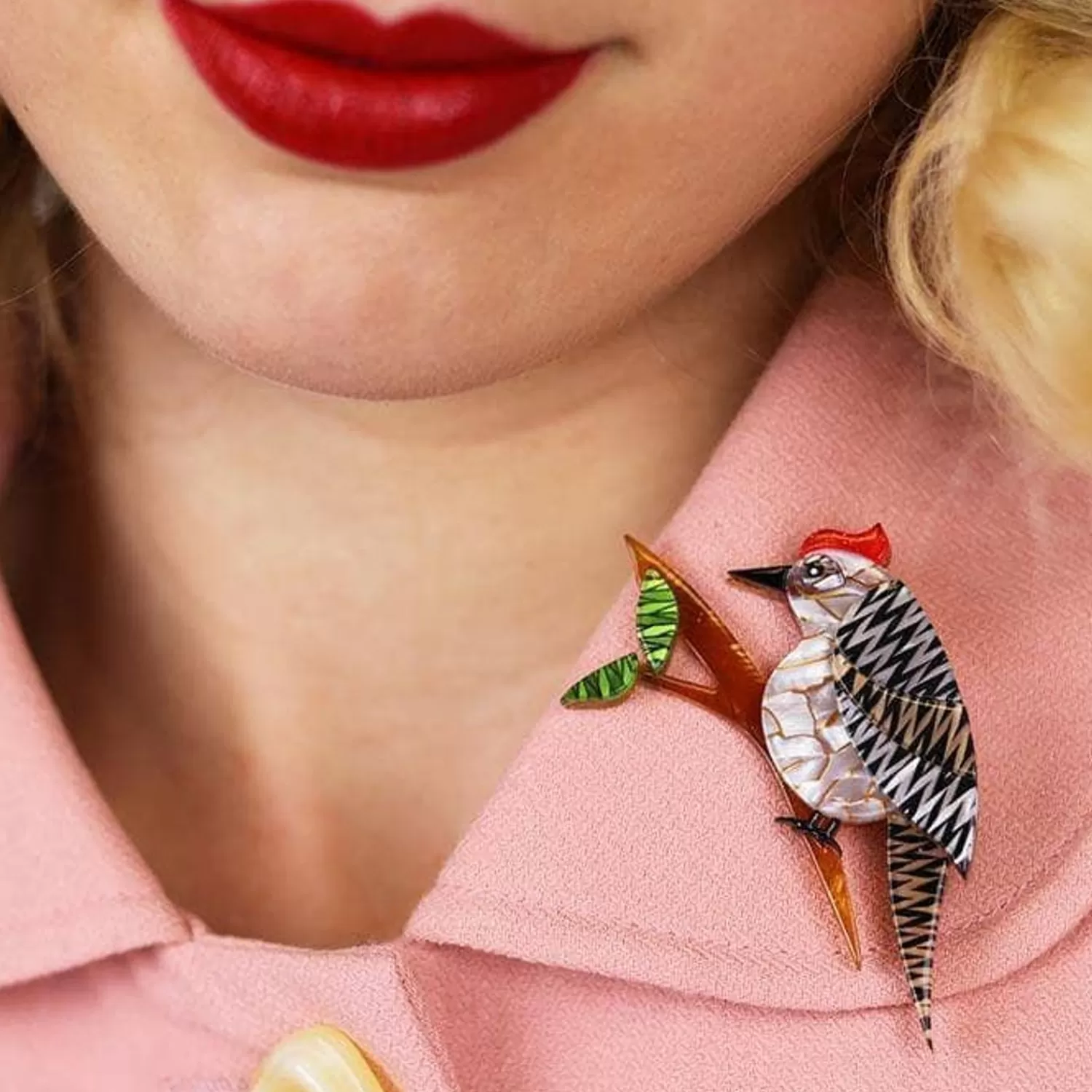 Tori Tree Drummer Bird Brooch*Erstwilder Shop