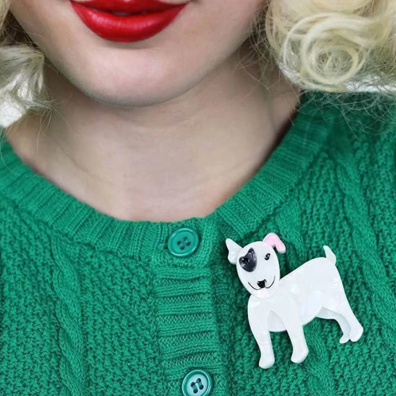 Willie The White Dog Brooch*Erstwilder Best