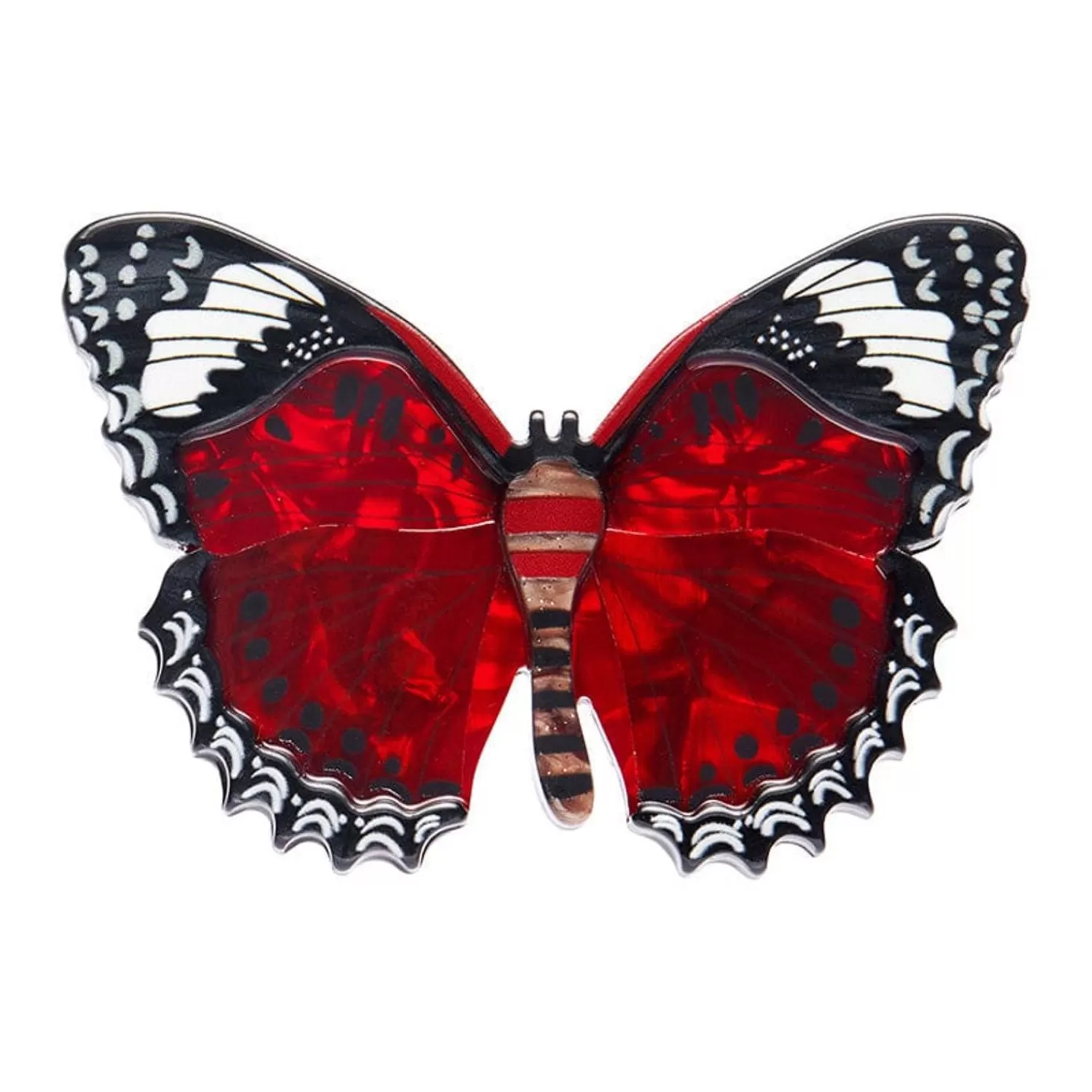 Wings Laced In Red Brooch*Erstwilder Fashion