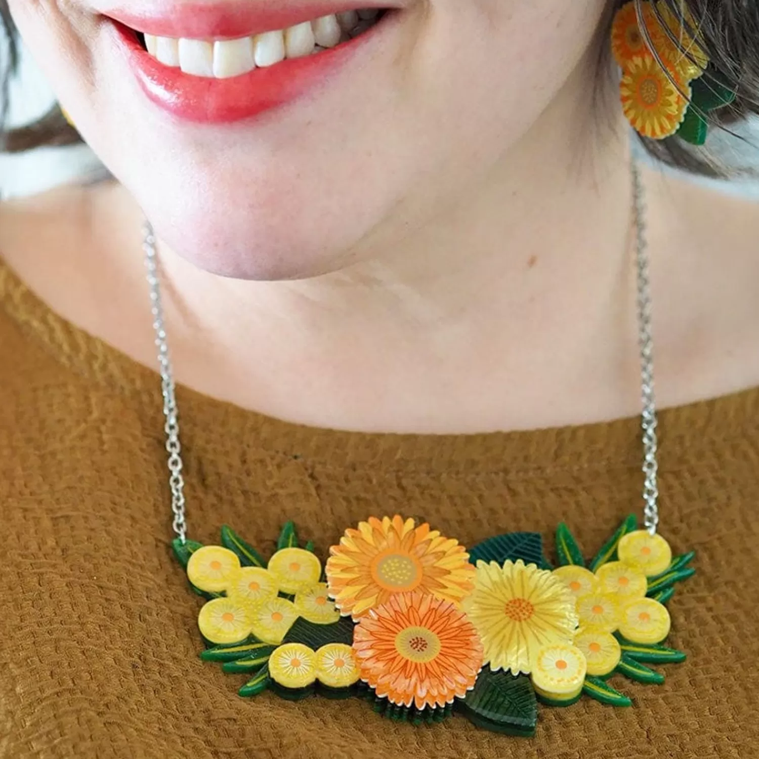 Yellow Efflorescence Necklace*Erstwilder Shop