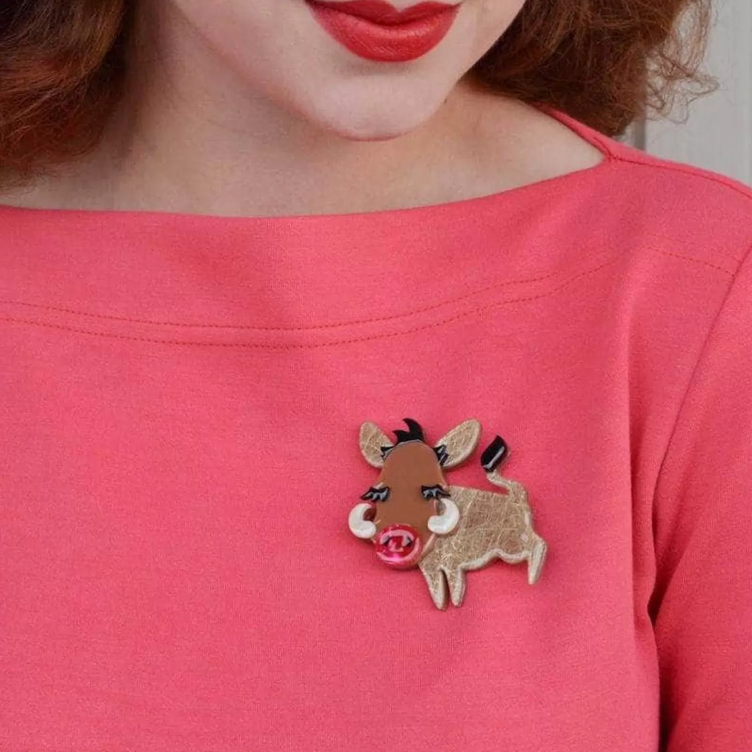 Young Warthog Brooch*Erstwilder Hot