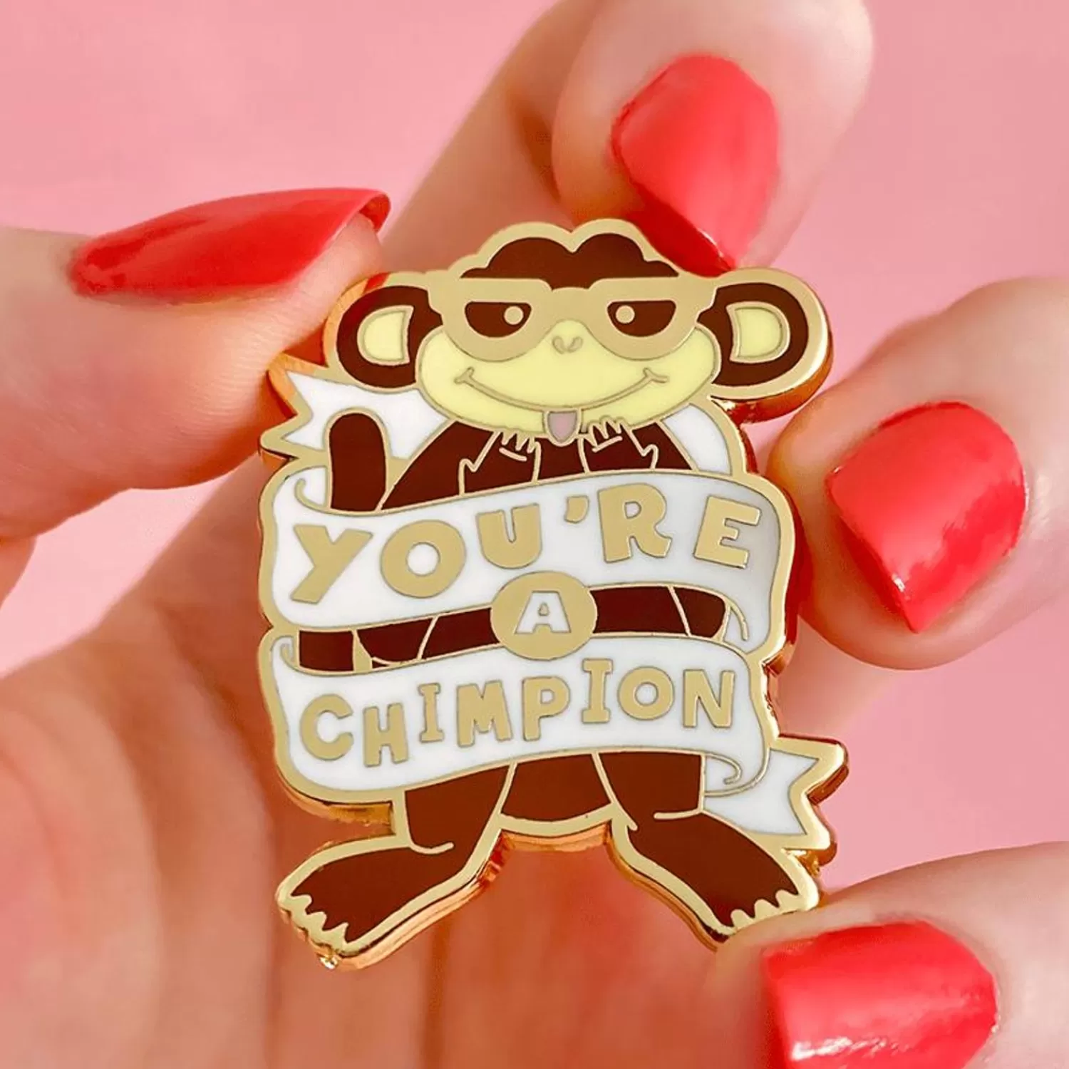 You'Re A Chimpion Enamel Pin*Erstwilder Cheap