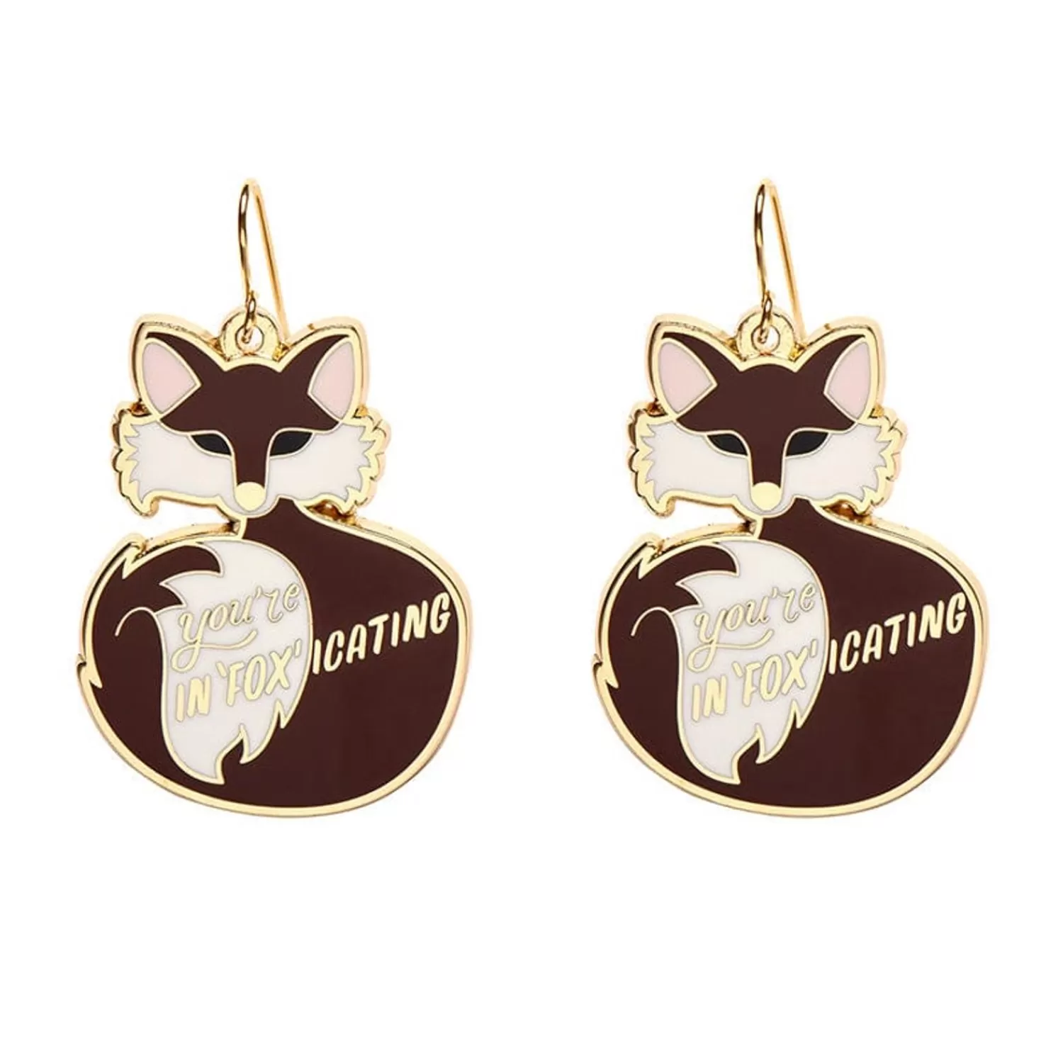 You'Re In"Fox"Icating Enamel Drop Earrings*Erstwilder Best Sale